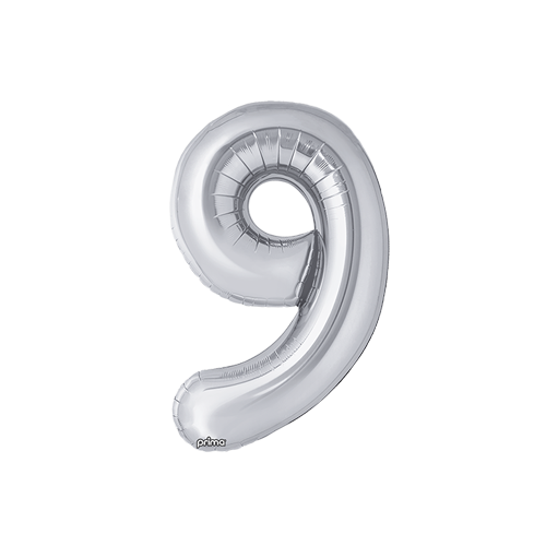 [PF-SLV9-16] Poche de 2 Alu 16" Chiffre 9 Silver - Prima