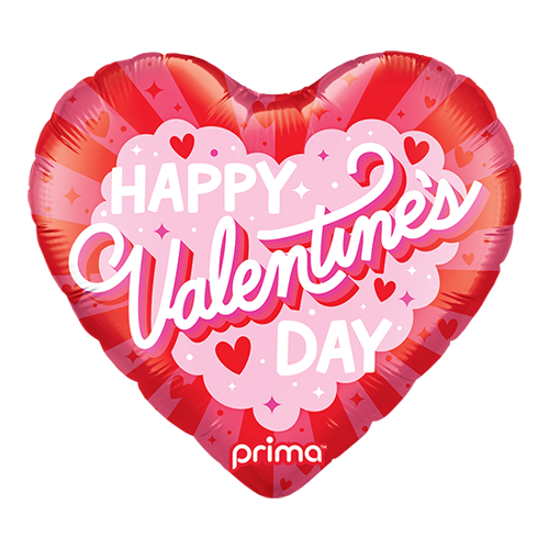 [PF-0081-18] 18" Heart Happy Valentine's Day Burst - Prima