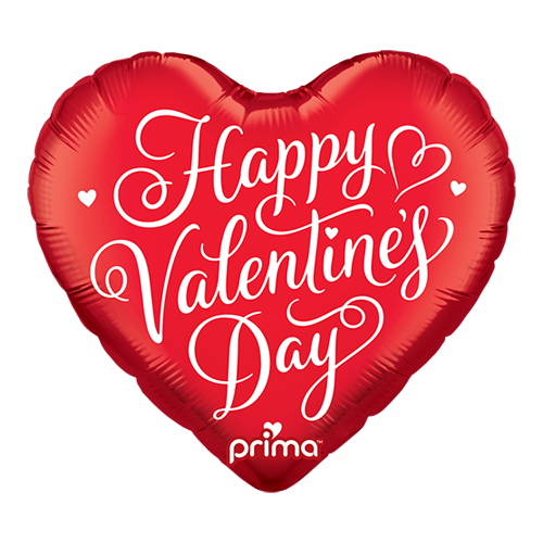 [PF-0071-18] 18" Heart Happy Valentine's Day Script - Prima