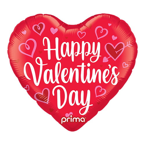 [PF-0069-18] 1 Alu 18" coeur Happy valentine's day  - Prima