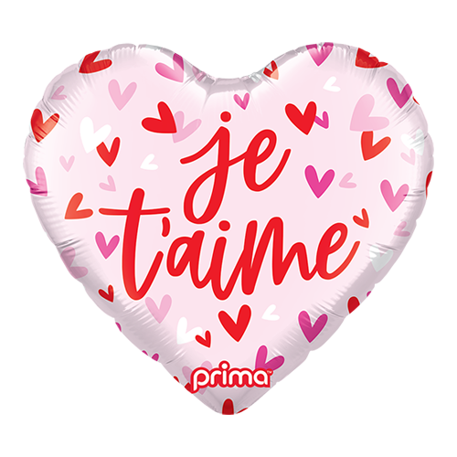 [PF-0075-18] 18" Heart Je t'aime Confetti Hearts - Prima