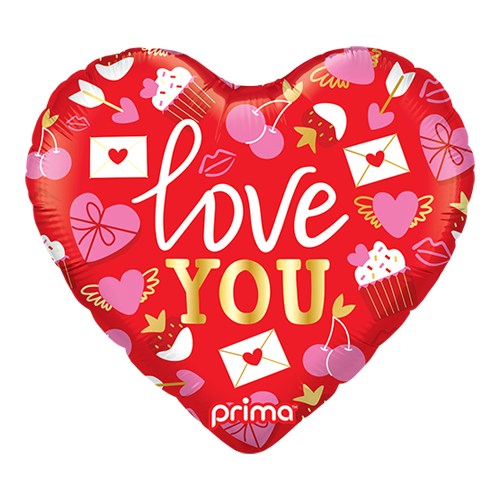 [PF-0076-18] 18" Heart Love You Valentine Trendy Icons - Prima