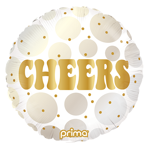 [PF-0023-18] 18" Rond Cheers Gold and Neutral Dots - Prima