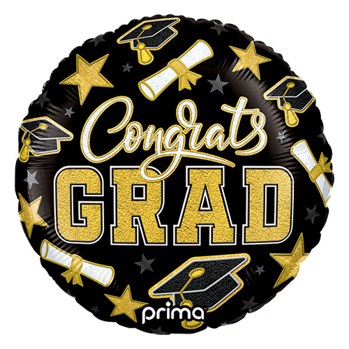 [PF-0163-18] 18" Rond Congrats Grad Patches - Prima