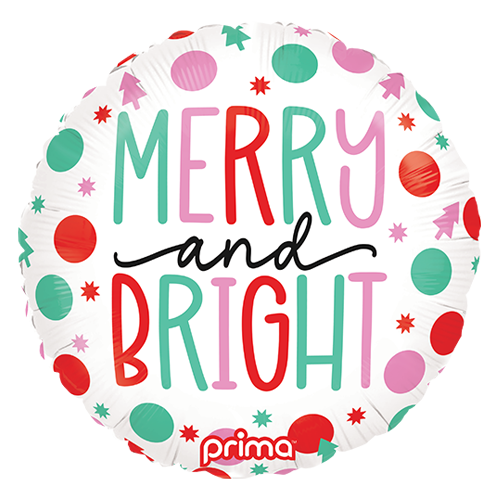 [PF-0013-18] 18" Rond Merry & Bright Dots - Prima
