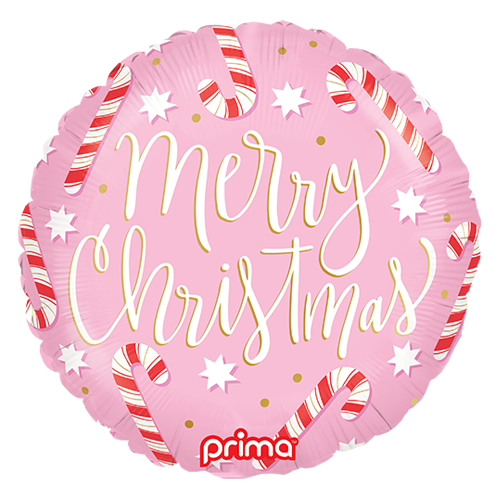 [PF-0012-18] 18" Rond Merry Christmas Cannes de Bonbon - Prima
