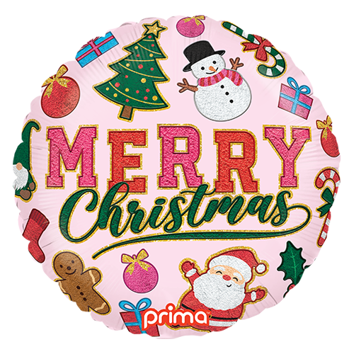[PF-0016-18] 18" Rond Merry Christmas Patches - Prima