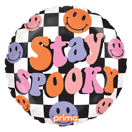 [PF-0007-18] 18" Rond Stay Spooky Checker - Prima