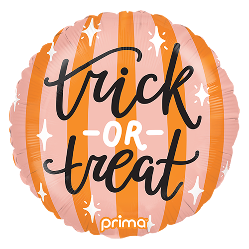 [PF-0003-18] 18" Rond Trick-or-Treat Peach and Orange Stripes - Prima