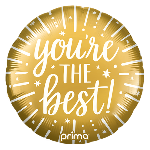 [PF-0166-18] 18" Rond You're the Best Gold - Prima