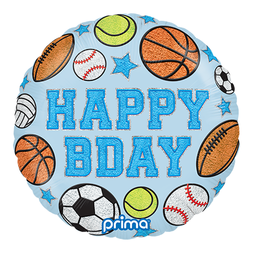 [PF-BBPT-18] 1 Alu 18" Rond Happy Birthday Boy Patches - Prima