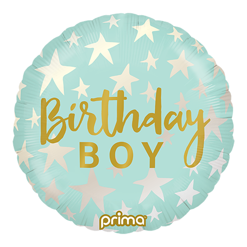 [PF-BBST-18] 1 Alu 18" Rond Birthday Boy Stars - Prima