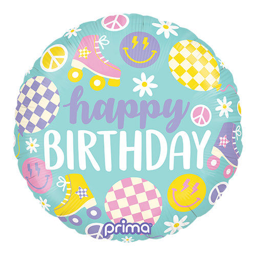 [PF-RSKT-18] 18” Rond Retro Skates Birthday - Prima