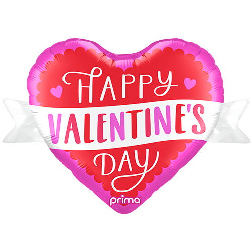 [PF-0091-25] 25" Happy Valentine's Day Banner Heart Shape - Prima