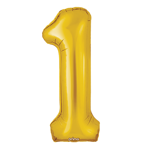 [PF-GLD1-34] 1 alu 34" Chiffre 1  Gold - Prima