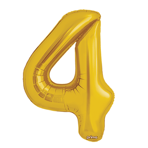 [PF-GLD4-34] 1 alu 34" Chiffre 4  Gold - Prima