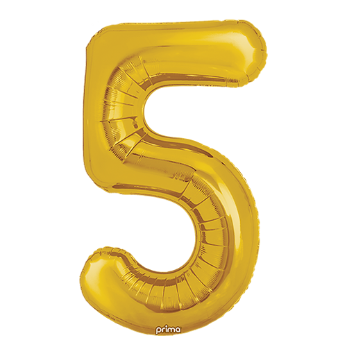 [PF-GLD5-34] 1 alu 34" Chiffre 5  Gold - Prima