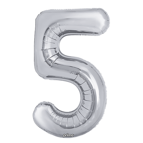 [PF-SLV5-34] 1 alu 34" Chiffre 5  Silver - Prima