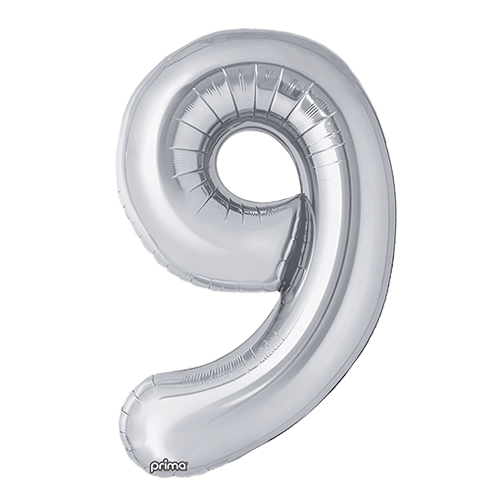 [PF-SLV9-34] 1 alu 34" Chiffre 9  Silver - Prima