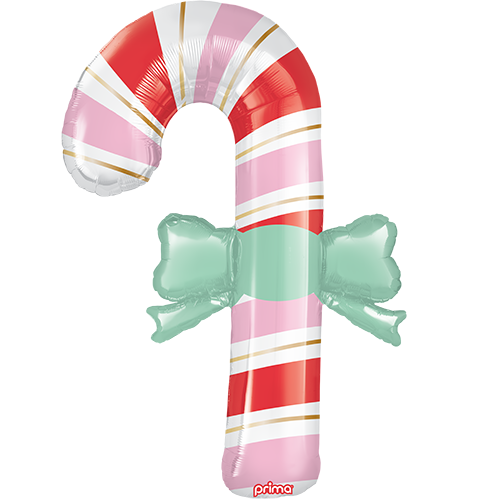 [PF-0041-39] 39" Candy Cane with Bow Special Shape - Prima