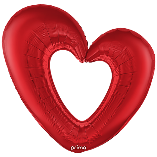 [PF-RDOH-40] 1 Alu 40" Open Heart Red - Prima