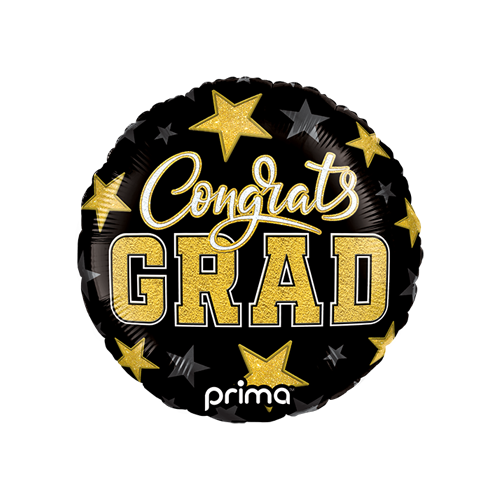 [PF-0162-9] 9" Rond Air-Filled Congrats Grad Patches - Prima