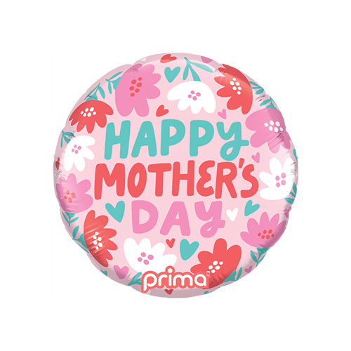 [PF-0152-9] 9" Rond Happy Mother's Day Hearts & Daisies - Prima