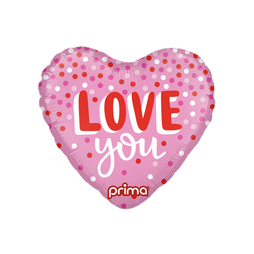 [PF-HLUC-9] 1 Poche De 6 Alu Coeur Love You Confetti 9" - Prima