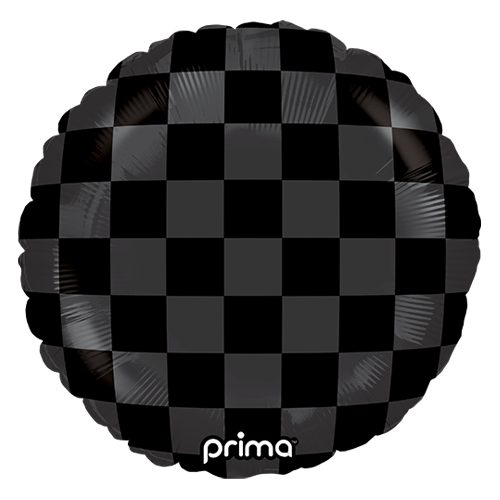 [PD-0029-18] 18" Rond Black Shiny & Matte Checker Print - Prima