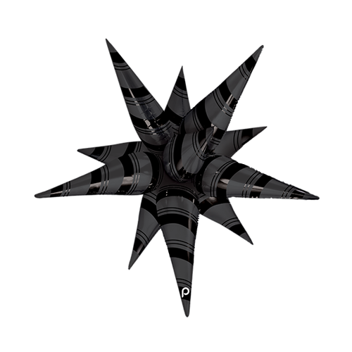 [PD-0026-26] 26" Black Matte & Shiny Stripes Starburst - Prima