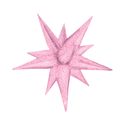[PD-0089-26] 26" Light Pink Matte & Shiny Leopard Print Starburst - Prima