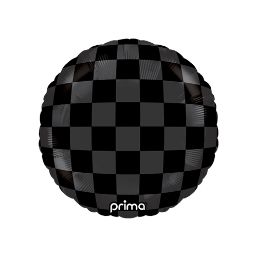 [PD-0028-9] 9" Rond Black Shiny & Matte Checker Print - Prima
