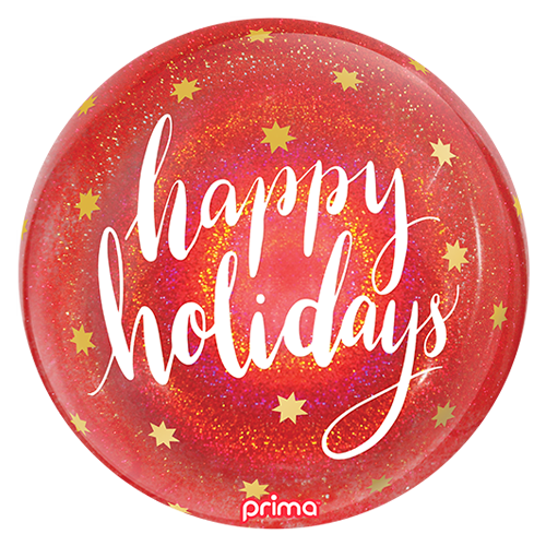 [PS-HHGL-20] 20" Sphère Happy Holidays Red Glitter - Prima