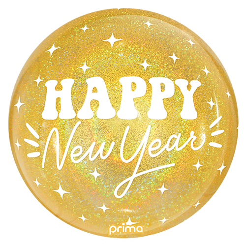 [PS-NYGL-20] 20" Sphère Happy New Year Gold Glitter - Prima