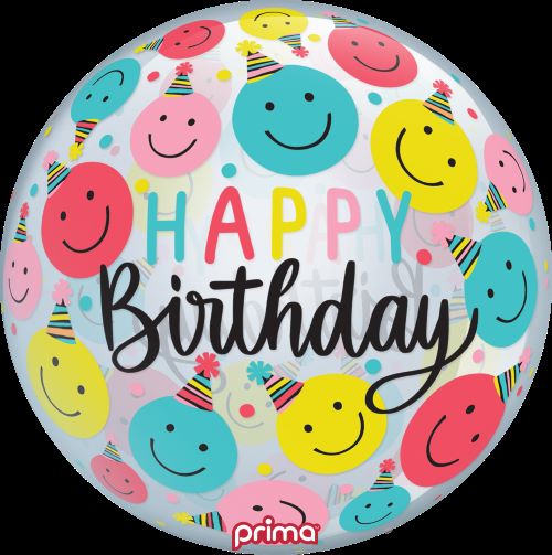 [PS-SFBH-22] 1 Sphère TM 20" Happy Birthday Smiley Party Hats - Prima