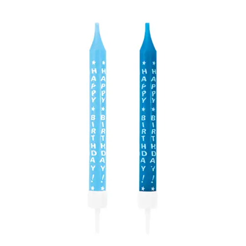[551518-FR] 10 Blue Glitter Spiral Candles 6.3 cm - Amscan