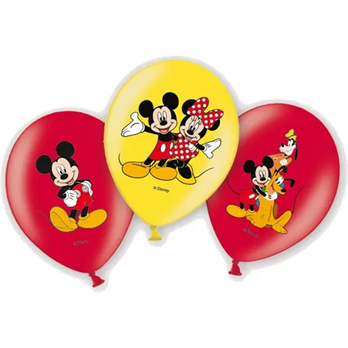 [999240] Poche De 6 Ballons 11" Latex Mickey  Licence