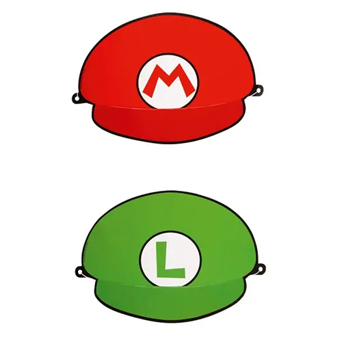 [9901544-FR] Lot De 8 Chapeaux Papiers Super Mario - Amscan