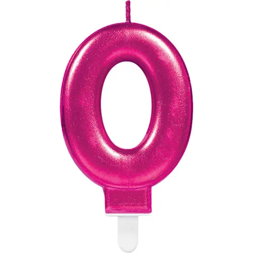 [9901782] Bougie Chiffre 0 Rose 9.3cm *1