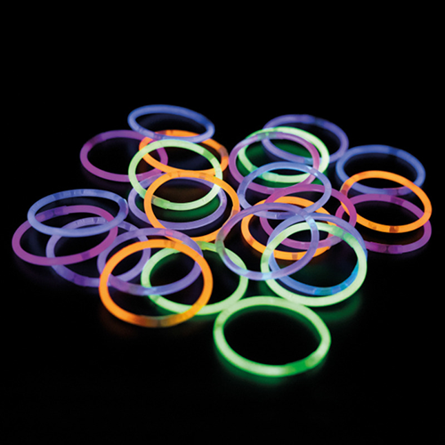 [9902326] Lot de 25 Bracelets Plastique Lumineux Assortis 20Cm 