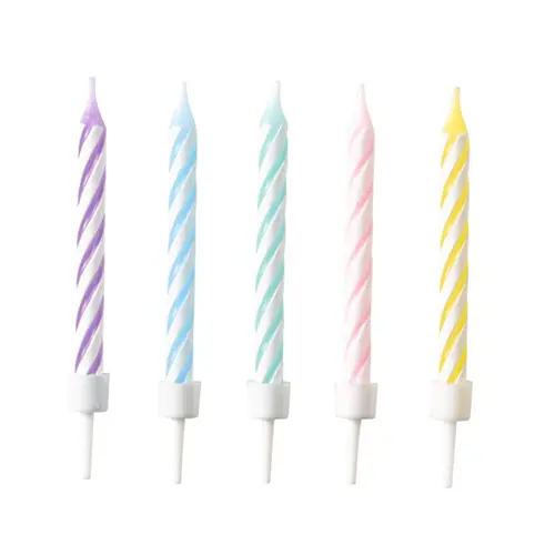 [9904360-FR] 10 Bougies Spirale Assorties Pastel 6.3 Cm - Amscan