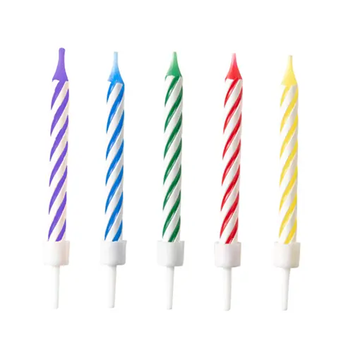 [9904361-FR] 10 Bougies Spirale Assorties 6.3 Cm - Amscan