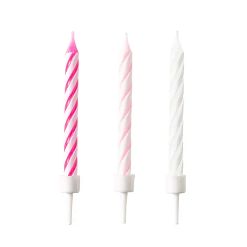 [9904363-FR] 10 Bougies Spirale Assorties Rose 6.3 Cm - Amscan