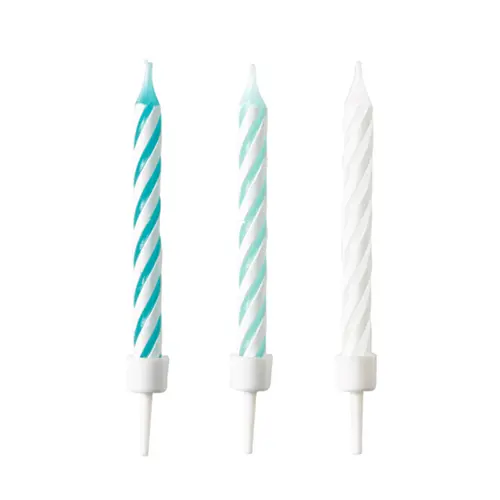 [9904365-FR] 10 Bougies Spirale Assorties Bleu 6.3 Cm - Amscan