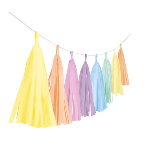 [9904613] Guirlande Pompon Assortie Pastel 3 Mètres 