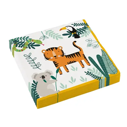 [9909348] Lot De 16 Serviettes 33X33Cm Jungle - Amscan