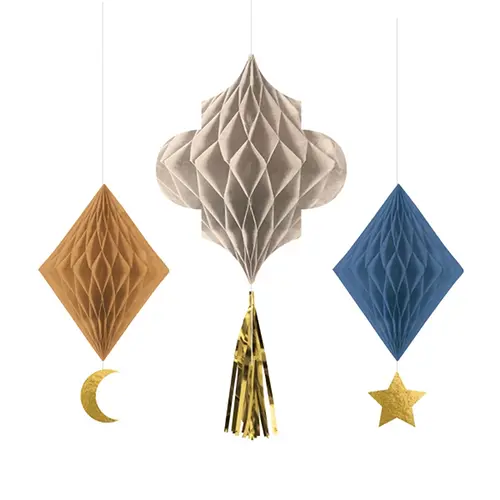 [9913393] Lot de 3 Décoration Papier EID Ramadan 