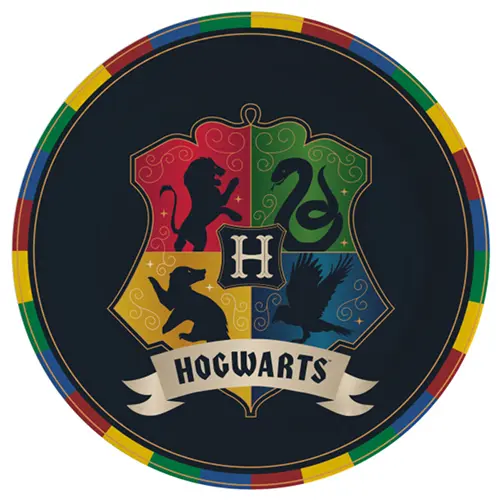 [9915074-FR] Lot De 8 Assiettes 23Cm Maisons Harry Potter - Amscan