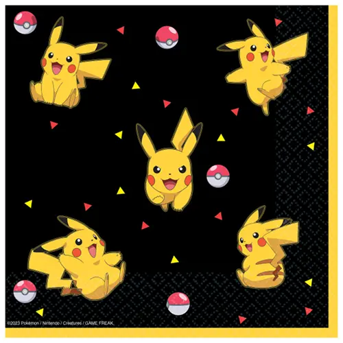 [9917107] Lot De 16 Serviettes Pokemon 