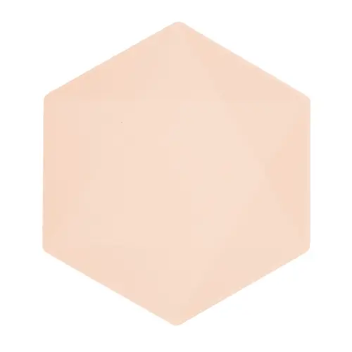 [9918232] Lot de 6 Assiettes Hexagonales Décor Abricot 26cm